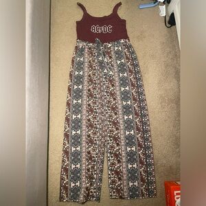 AC/DC ❤️🤎 maroon Women's Patterned Jumpsuit romper